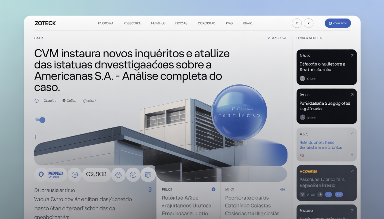  Novos Inquéritos e Atualiza Status das Investigações sobre a Americanas S.A. – Zoteck